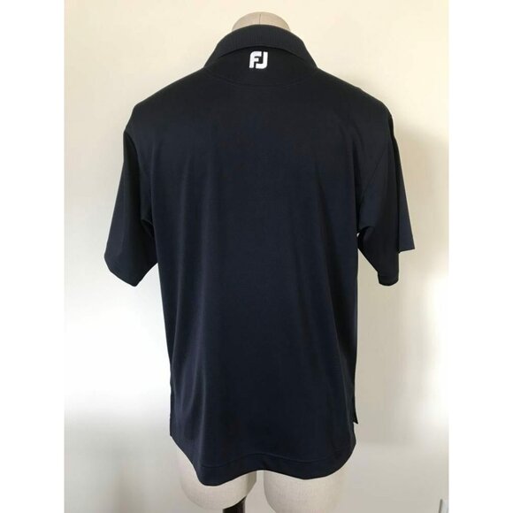 FOOTJOY Prodry Superlite Golf Polo Shirt Mens Small Navy Blue White Piping EUC - Picture 6 of 7
